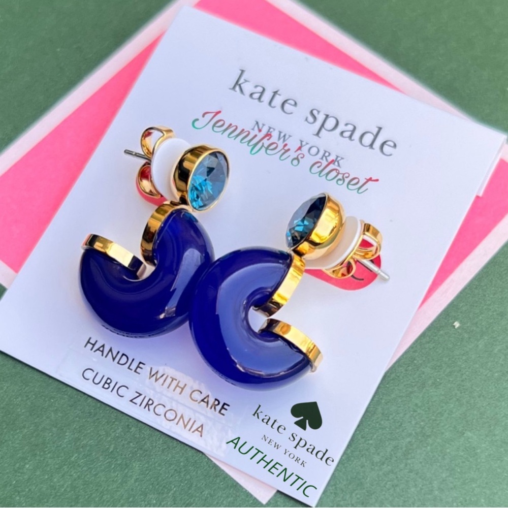 KATE SPADE  Crystal Stud Hoop Earrings